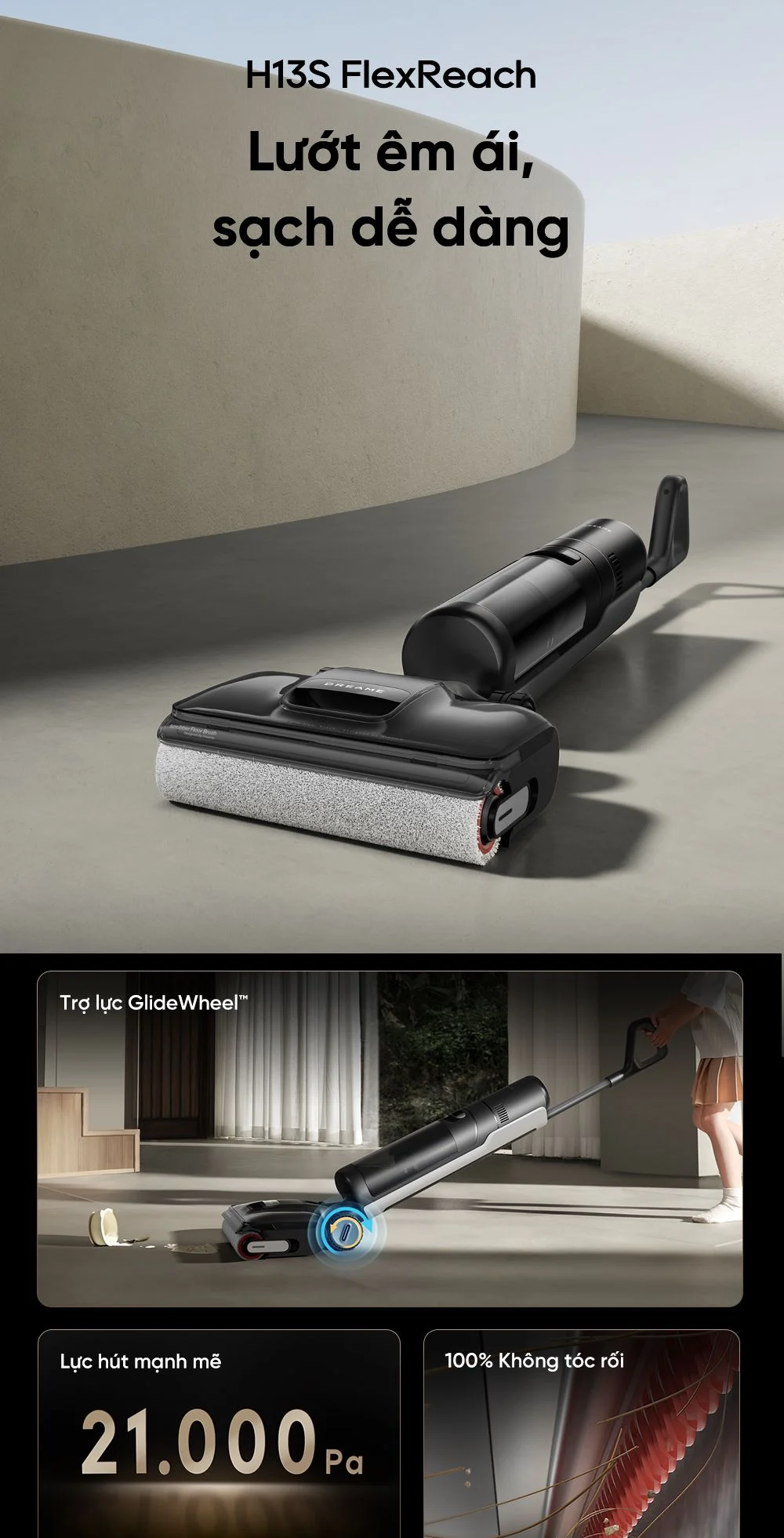 Máy hút bụi lau sàn khô và ướt Dreame H13S FlexReach