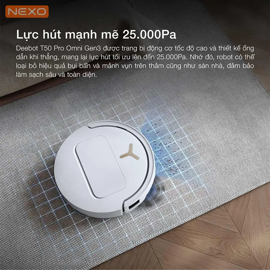 Robot hút bụi lau nhà Ecovacs Deebot T50 Pro Omni Gen 3 – Bản Quốc Tế