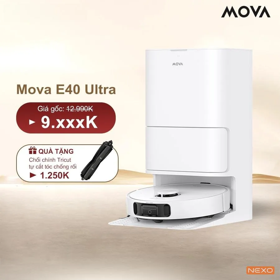 Robot hút bụi lau nhà Mova E40 Ultra – Hàng Chính Hãng