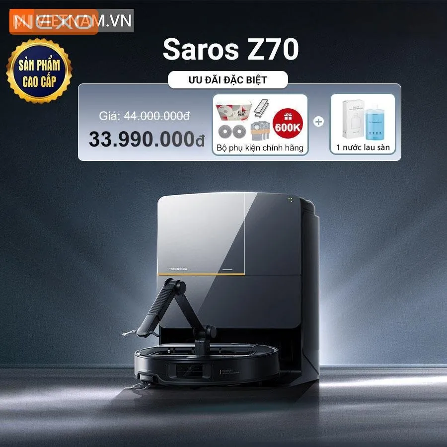 Robot hút bụi lau nhà Roborock Saros Z70 –  Bản Quốc Tế